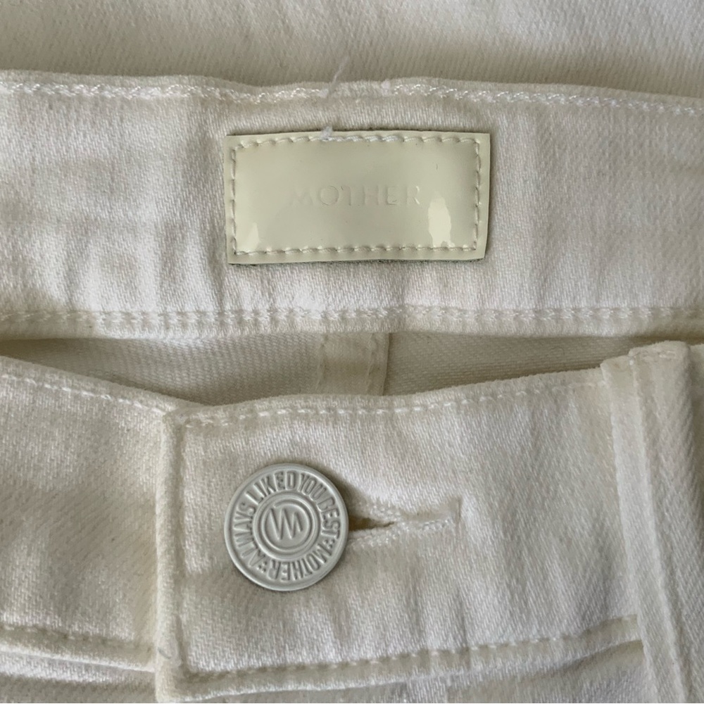 MOTHER Jeans Hustler Ankle Fray Fairest Of Them All White Size 29 - Picture 8 of 13